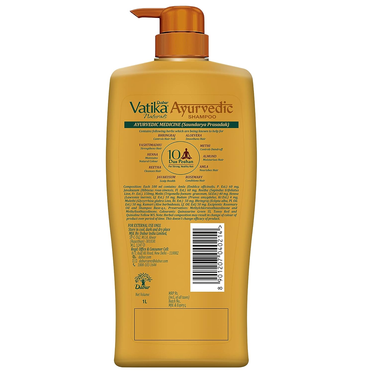 Dabur Vatika Ayurvedic Shampoo, 1 L-6.webp